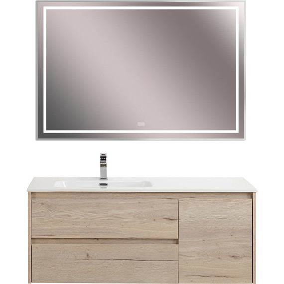 Тумба подвесная с раковиной BelBagno KRAFT-1200-2C-1A-SO-RGB-L 120 см, Rovere Galifax Bianco фото 11