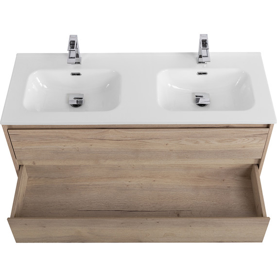 Тумба подвесная с раковиной BelBagno KRAFT-1200-2C-SO-2-RGB 120 см, Rovere Galifax Bianco фото 6