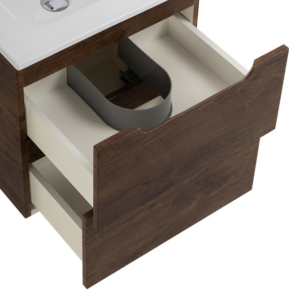 Тумба подвесная с раковиной BelBagno ETNA-500-2C-SO-RW 50 см (раковина BB500ETL) Rovere Moro, Цвет фасада: Rovere Moro фото 7