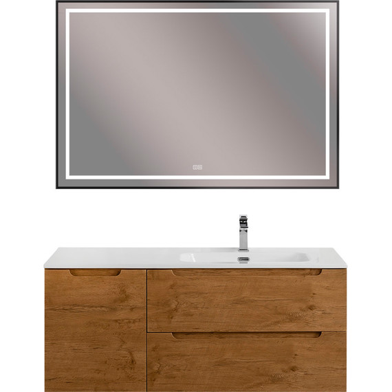 Тумба подвесная с раковиной BelBagno ETNA-1200-2C-1A-SO-RN-R 120 см (раковина BB1200ETL-R) Rovere Nature, Цвет фасада: Rovere Nature фото 11