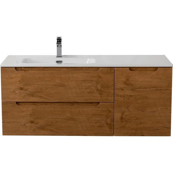 Тумба подвесная с раковиной BelBagno ETNA-1000-2C-1A-SO-RN-L 100 см (раковина BB1000ETL-L) Rovere Nature, Цвет фасада: Rovere Nature фото 