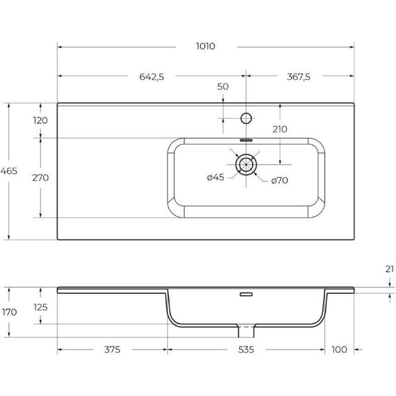 Тумба подвесная с раковиной BelBagno KRAFT-1000-2C-1A-SO-RNN-R 100 см, Rovere Nebrasca Nature фото 14