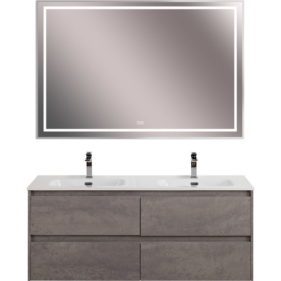 Тумба подвесная с раковиной BelBagno KRAFT-1200-4C-SO-2-CG 120 см, Cemento Grigio фото 12