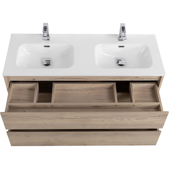 Тумба подвесная с раковиной BelBagno KRAFT-1200-2C-SO-2-RGB 120 см, Rovere Galifax Bianco фото 7