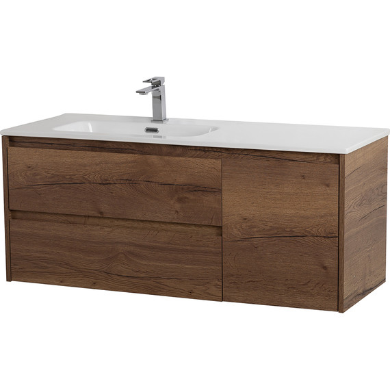 Тумба подвесная с раковиной BelBagno KRAFT-1000-2C-1A-SO-RT-L 100 см, Rovere Tabacco - 2 Тумба подвесная с раковиной BelBagno KRAFT-1000-2C-1A-SO-RT-L 100 см, Rovere Tabacco фото 2