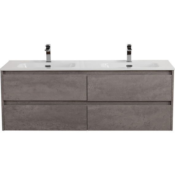 Тумба подвесная с раковиной BelBagno KRAFT-1400-4C-SO-2-CG 140 см, Cemento Grigio фото 