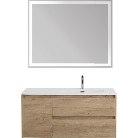 Тумба подвесная с раковиной BelBagno KRAFT-1000-2C-1A-SO-RNN-R 100 см, Rovere Nebrasca Nature фото 12