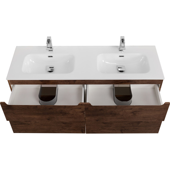 Тумба подвесная с раковиной BelBagno ETNA-1200-4C-SO-2-RW 120 см (раковина BB1200-2-ETL) Rovere Moro, Цвет фасада: Rovere Moro фото 9