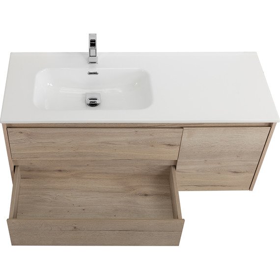 Тумба подвесная с раковиной BelBagno KRAFT-1000-2C-1A-SO-RGB-L 100 см, Rovere Galifax Bianco фото 6