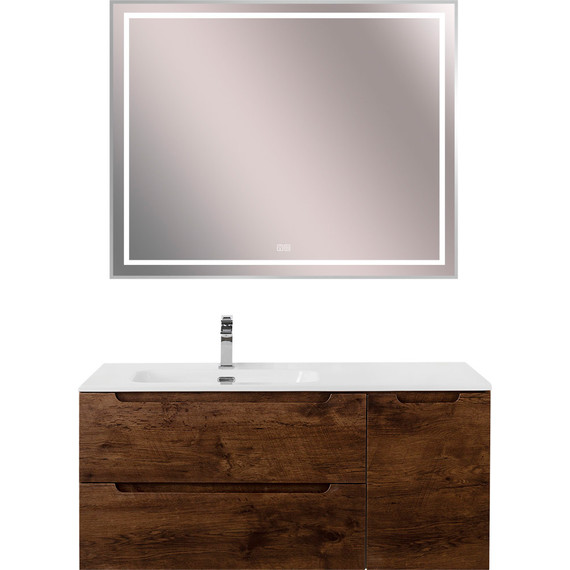 Тумба подвесная с раковиной BelBagno ETNA-1000-2C-1A-SO-RW-L 100 см (раковина BB1000ETL-L) Rovere Moro, Цвет фасада: Rovere Moro фото 11