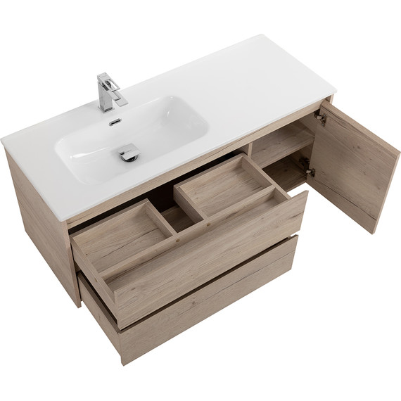 Тумба подвесная с раковиной BelBagno KRAFT-1200-2C-1A-SO-RGB-L 120 см, Rovere Galifax Bianco фото 5