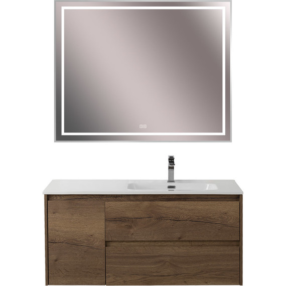 Тумба подвесная с раковиной BelBagno KRAFT-1000-2C-1A-SO-RT-R 100 см, Rovere Tabacco фото 9