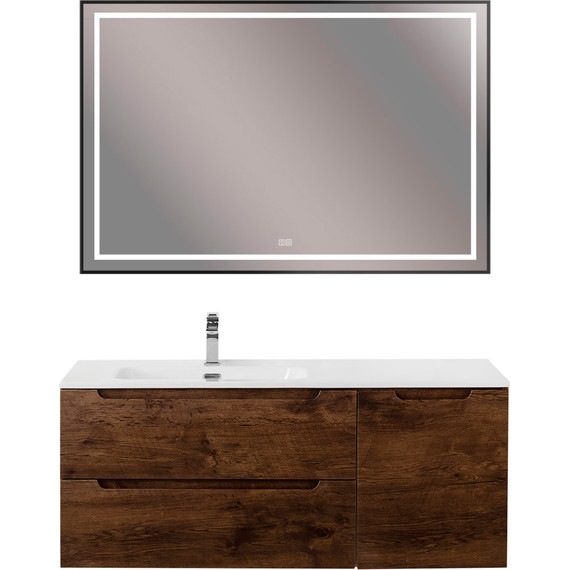 Тумба подвесная с раковиной BelBagno ETNA-1200-2C-1A-SO-RW-L 120 см (раковина BB1200ETL-L) Rovere Moro, Цвет фасада: Rovere Moro - 11 Тумба подвесная с раковиной BelBagno ETNA-1200-2C-1A-SO-RW-L 120 см (раковина BB1200ETL-L) Rovere Moro, Цвет фасада: Rovere Moro фото 11