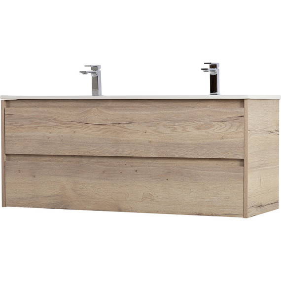 Тумба подвесная с раковиной BelBagno KRAFT-1200-2C-SO-2-RGB 120 см, Rovere Galifax Bianco фото 2