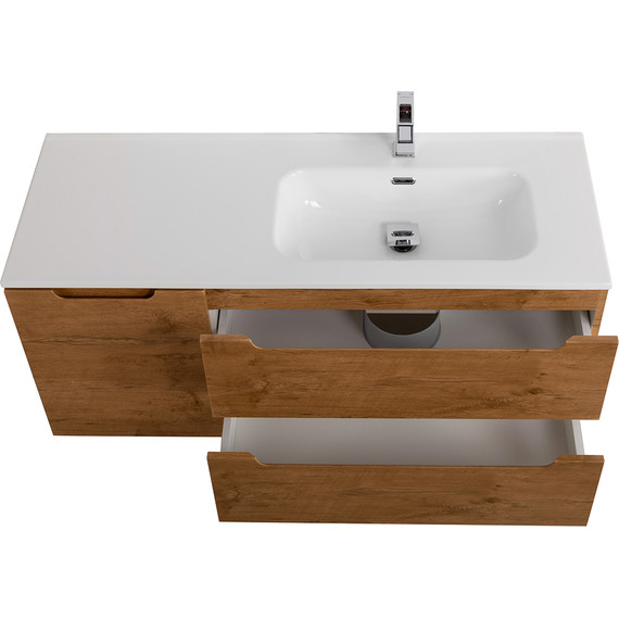 Тумба подвесная с раковиной BelBagno ETNA-1200-2C-1A-SO-RN-R 120 см (раковина BB1200ETL-R) Rovere Nature, Цвет фасада: Rovere Nature фото 7