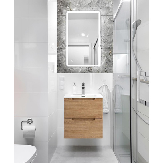 Тумба подвесная с раковиной BelBagno ETNA-500-2C-SO-WO 50 см (раковина BB500ETL) Rovere Bianco, Цвет фасада: Rovere Bianco - 9 Тумба подвесная с раковиной BelBagno ETNA-500-2C-SO-WO 50 см (раковина BB500ETL) Rovere Bianco, Цвет фасада: Rovere Bianco фото 9