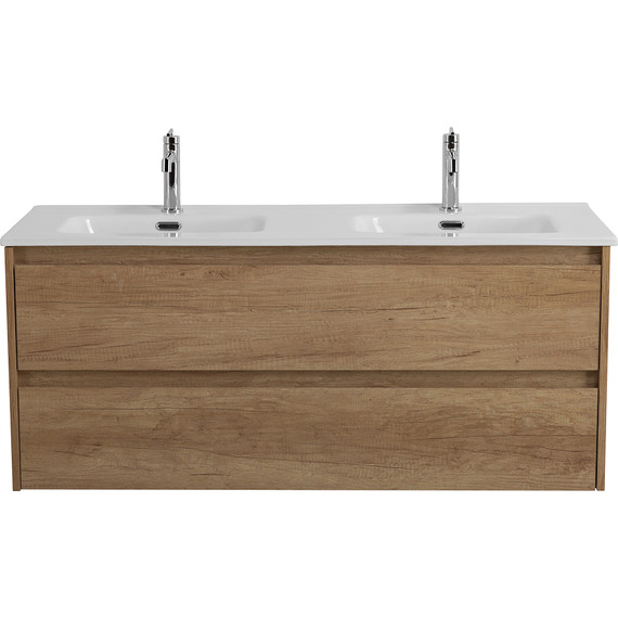 Тумба подвесная с раковиной BelBagno KRAFT-1200-2C-SO-2-RNN 120 см, Rovere Nebrasca Nature фото 