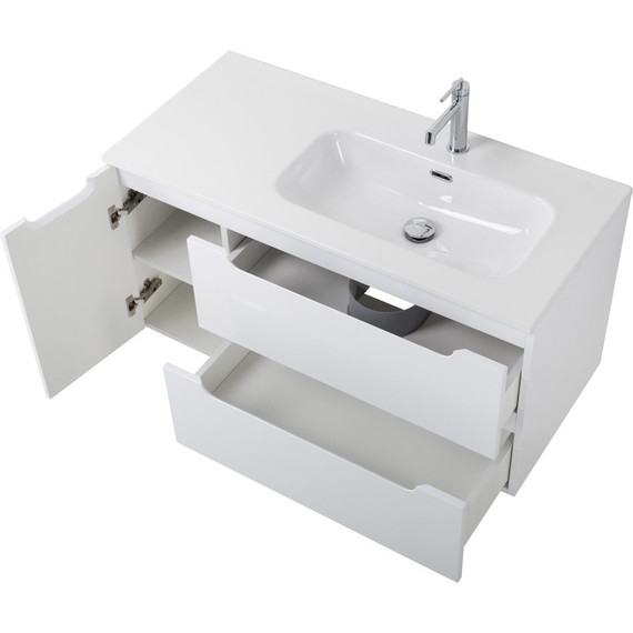 Тумба подвесная с раковиной BelBagno ETNA-1000-2C-1A-SO-BL-R 100 см (раковина BB1000ETL-R) Bianco Lucido, Цвет фасада: Bianco Lucido - 8 Тумба подвесная с раковиной BelBagno ETNA-1000-2C-1A-SO-BL-R 100 см (раковина BB1000ETL-R) Bianco Lucido, Цвет фасада: Bianco Lucido фото 8