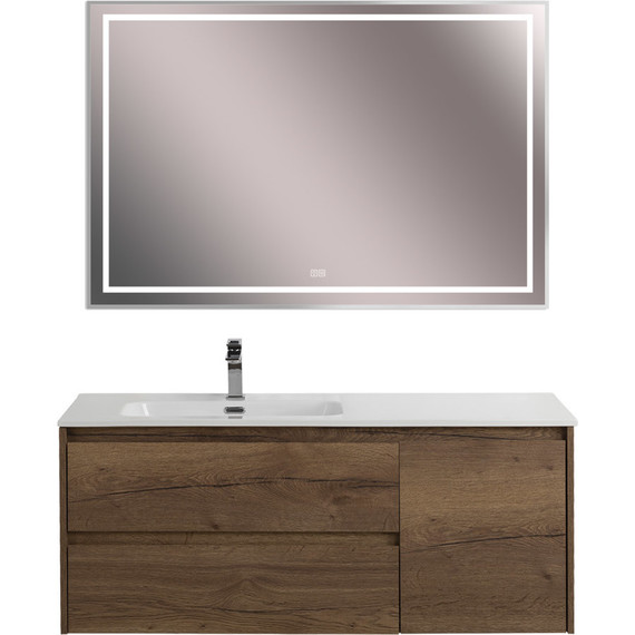 Тумба подвесная с раковиной BelBagno KRAFT-1200-2C-1A-SO-RT-L 120 см, Rovere Tabacco фото 9