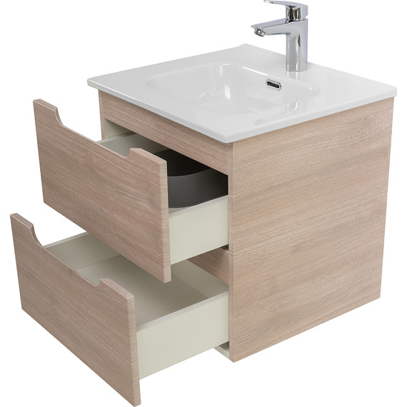 Тумба подвесная с раковиной BelBagno ETNA-500-2C-SO-RG 50 см (раковина BB500ETL) Rovere Grigio, Цвет фасада: Rovere Grigio фото 8