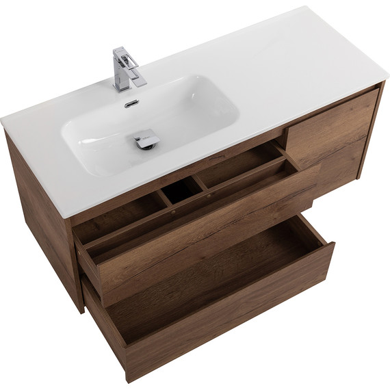 Тумба подвесная с раковиной BelBagno KRAFT-1200-2C-1A-SO-RT-L 120 см, Rovere Tabacco фото 4