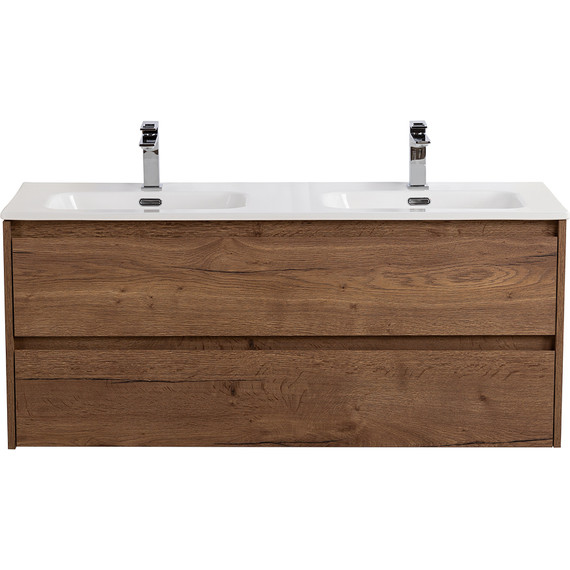 Тумба подвесная с раковиной BelBagno KRAFT-1200-2C-SO-2-RT 120 см, Rovere Tabacco фото 