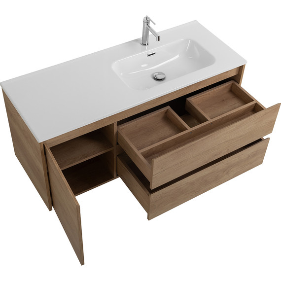 Тумба подвесная с раковиной BelBagno KRAFT-1200-2C-1A-SO-RNN-R 120 см, Rovere Nebrasca Nature фото 8