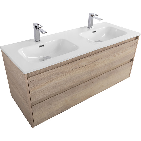 Тумба подвесная с раковиной BelBagno KRAFT-1200-2C-SO-2-RGB 120 см, Rovere Galifax Bianco фото 3