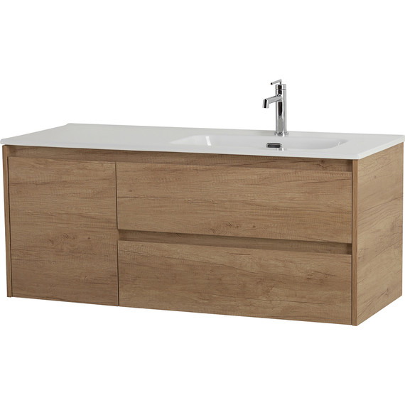 Тумба подвесная с раковиной BelBagno KRAFT-1200-2C-1A-SO-RNN-R 120 см, Rovere Nebrasca Nature фото 2