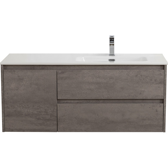 Тумба подвесная с раковиной BelBagno KRAFT-1000-2C-1A-SO-CG-R 100 см, Cemento Grigio фото 