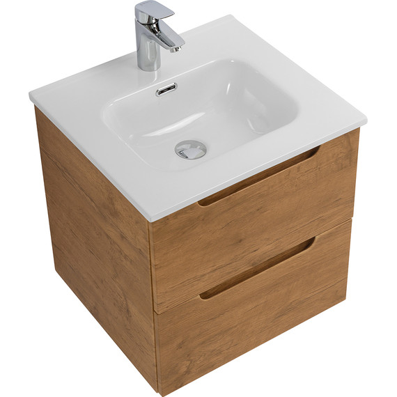 Тумба подвесная с раковиной BelBagno ETNA-500-2C-SO-RN 50 см (раковина BB500ETL) Rovere Nature, Цвет фасада: Rovere Nature фото 3