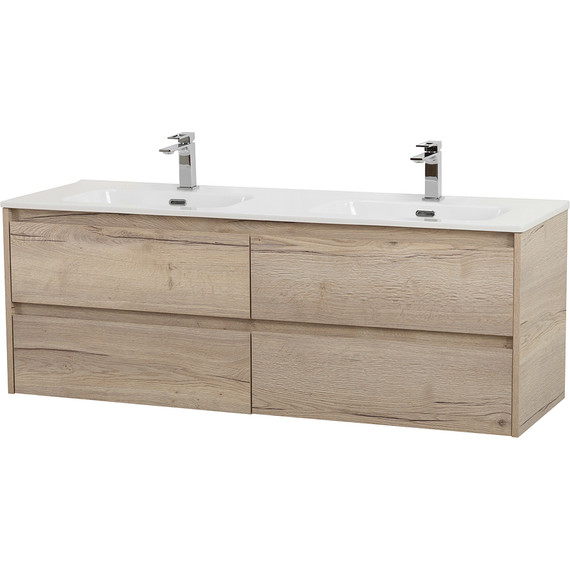 Тумба подвесная с раковиной BelBagno KRAFT-1200-4C-SO-2-RGB 120 см, Rovere Galifax Bianco фото 2