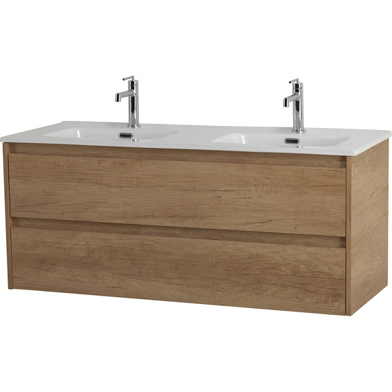 Тумба подвесная с раковиной BelBagno KRAFT-1200-2C-SO-2-RNN 120 см, Rovere Nebrasca Nature фото 2