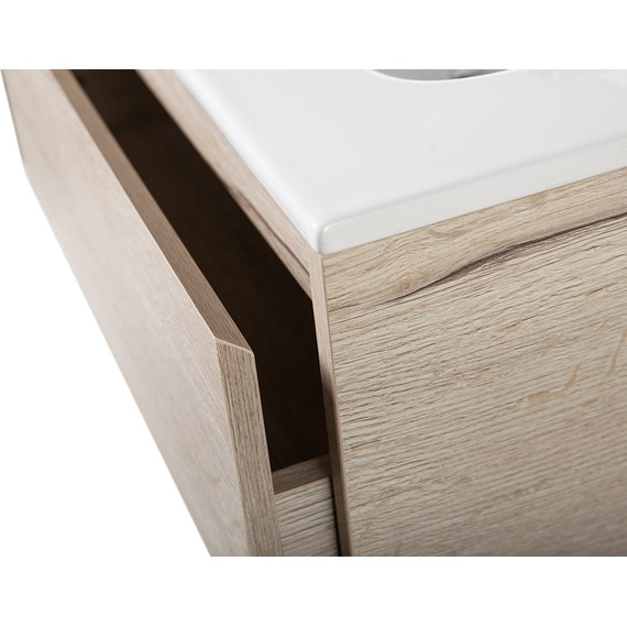 Тумба подвесная с раковиной BelBagno KRAFT-500-2C-SO-RGB 50 см, Rovere Galifax Bianco, Цвет фасада: Rovere Galifax Bianco фото 5