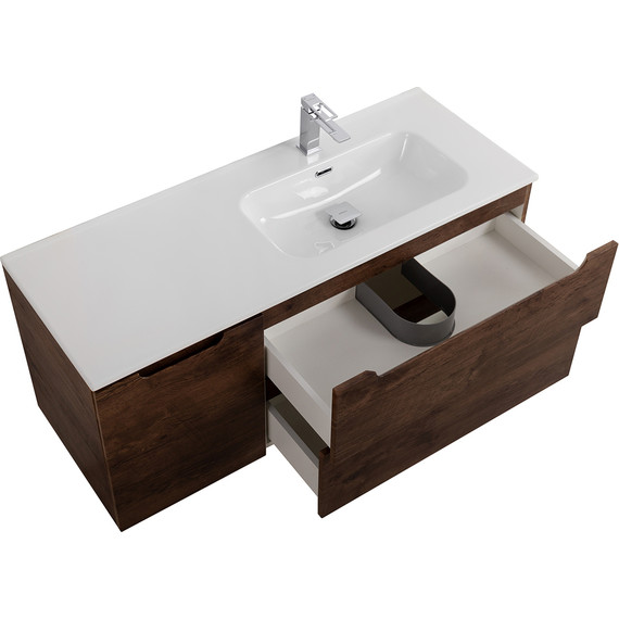 Тумба подвесная с раковиной BelBagno ETNA-1000-2C-1A-SO-RW-R 100 см (раковина BB1000ETL-R) Rovere Moro, Цвет фасада: Rovere Moro фото 5