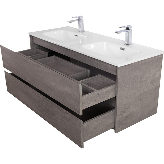 Тумба подвесная с раковиной BelBagno KRAFT-1200-2C-SO-2-CG 120 см, Cemento Grigio фото 8
