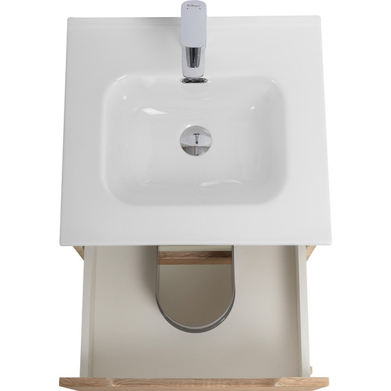 Тумба подвесная с раковиной BelBagno ETNA-500-2C-SO-WO 50 см (раковина BB500ETL) Rovere Bianco, Цвет фасада: Rovere Bianco - 8 Тумба подвесная с раковиной BelBagno ETNA-500-2C-SO-WO 50 см (раковина BB500ETL) Rovere Bianco, Цвет фасада: Rovere Bianco фото 8