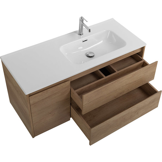 Тумба подвесная с раковиной BelBagno KRAFT-1000-2C-1A-SO-RNN-R 100 см, Rovere Nebrasca Nature фото 7