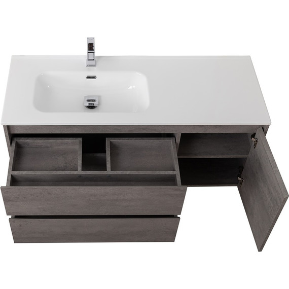 Тумба подвесная с раковиной BelBagno KRAFT-1200-2C-1A-SO-CG-L 120 см, Cemento Grigio фото 7