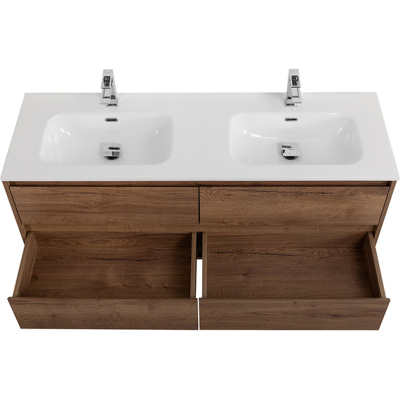 Тумба подвесная с раковиной BelBagno KRAFT-1200-4C-SO-2-RT 120 см, Rovere Tabacco фото 8