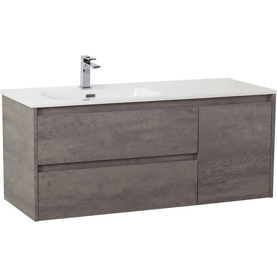 Тумба подвесная с раковиной BelBagno KRAFT-1000-2C-1A-SO-CG-L 100 см, Cemento Grigio фото 2