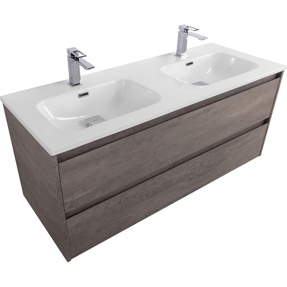 Тумба подвесная с раковиной BelBagno KRAFT-1200-2C-SO-2-CG 120 см, Cemento Grigio фото 4