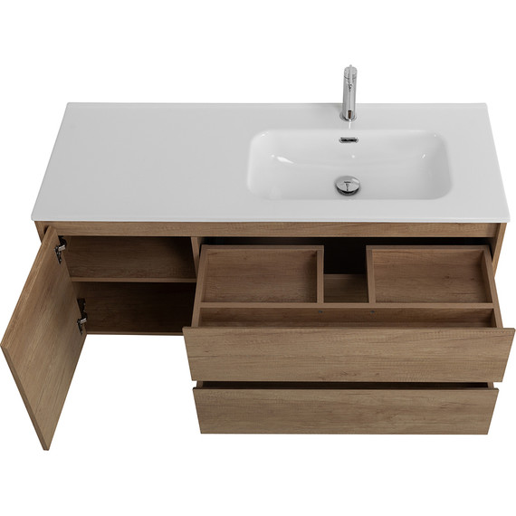 Тумба подвесная с раковиной BelBagno KRAFT-1200-2C-1A-SO-RNN-R 120 см, Rovere Nebrasca Nature фото 12