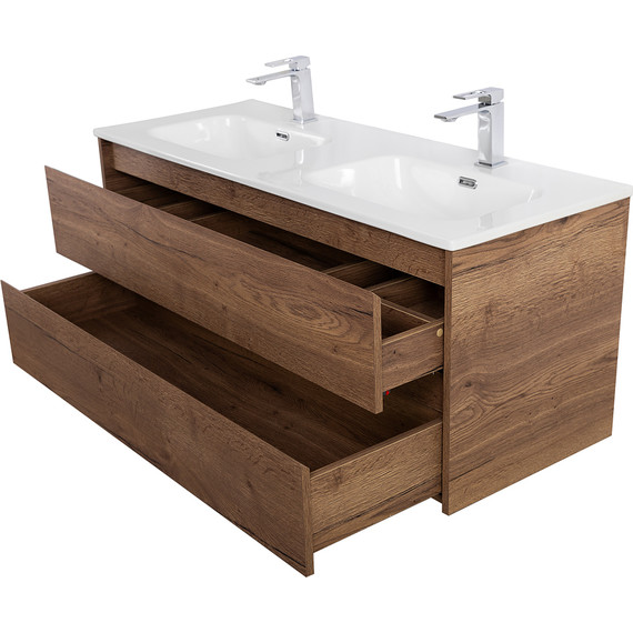 Тумба подвесная с раковиной BelBagno KRAFT-1200-2C-SO-2-RT 120 см, Rovere Tabacco фото 8