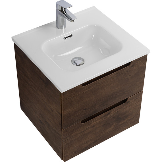 Тумба подвесная с раковиной BelBagno ETNA-500-2C-SO-RW 50 см (раковина BB500ETL) Rovere Moro, Цвет фасада: Rovere Moro фото 3