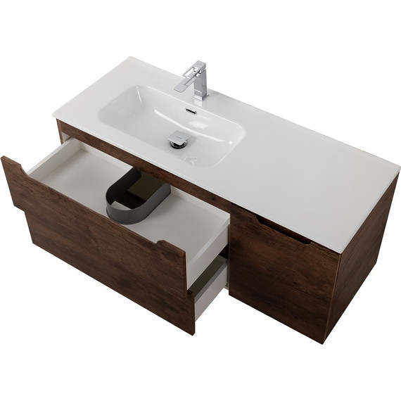 Тумба подвесная с раковиной BelBagno ETNA-1200-2C-1A-SO-RW-L 120 см (раковина BB1200ETL-L) Rovere Moro, Цвет фасада: Rovere Moro - 7 Тумба подвесная с раковиной BelBagno ETNA-1200-2C-1A-SO-RW-L 120 см (раковина BB1200ETL-L) Rovere Moro, Цвет фасада: Rovere Moro фото 7