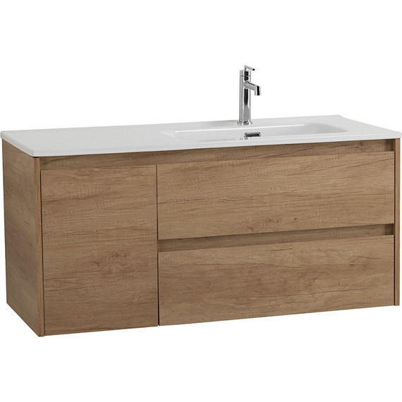 Тумба подвесная с раковиной BelBagno KRAFT-1000-2C-1A-SO-RNN-R 100 см, Rovere Nebrasca Nature фото 2