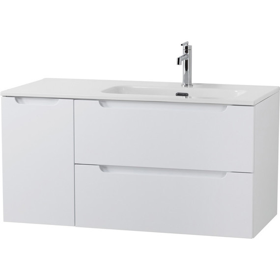 Тумба подвесная с раковиной BelBagno ETNA-1000-2C-1A-SO-BL-R 100 см (раковина BB1000ETL-R) Bianco Lucido, Цвет фасада: Bianco Lucido - 2 Тумба подвесная с раковиной BelBagno ETNA-1000-2C-1A-SO-BL-R 100 см (раковина BB1000ETL-R) Bianco Lucido, Цвет фасада: Bianco Lucido фото 2