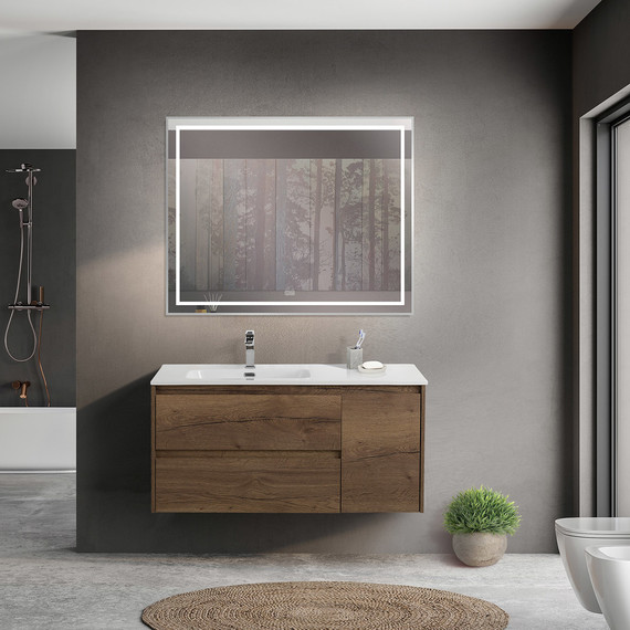 Тумба подвесная с раковиной BelBagno KRAFT-1000-2C-1A-SO-RT-L 100 см, Rovere Tabacco - 8 Тумба подвесная с раковиной BelBagno KRAFT-1000-2C-1A-SO-RT-L 100 см, Rovere Tabacco фото 8