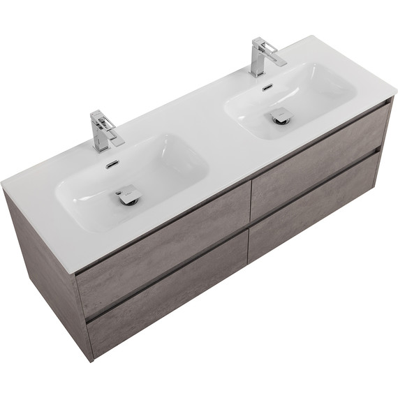 Тумба подвесная с раковиной BelBagno KRAFT-1200-4C-SO-2-CG 120 см, Cemento Grigio фото 3